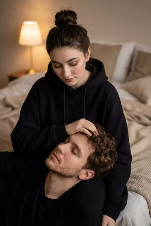 Cozy Bedroom Couple Intimate Portrait