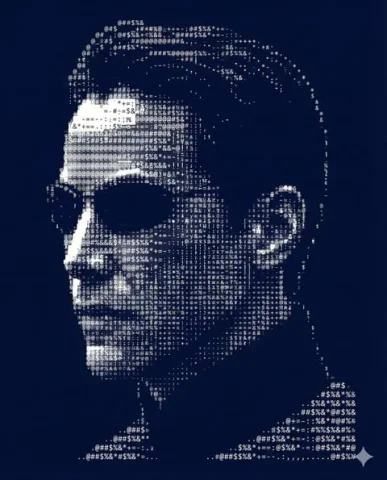 ASCII Art Typography Side Profile Portrait — Nano Banana 2 AI Prompt: Create a typographic ASCII art portrait using the uploaded photo of a person as...