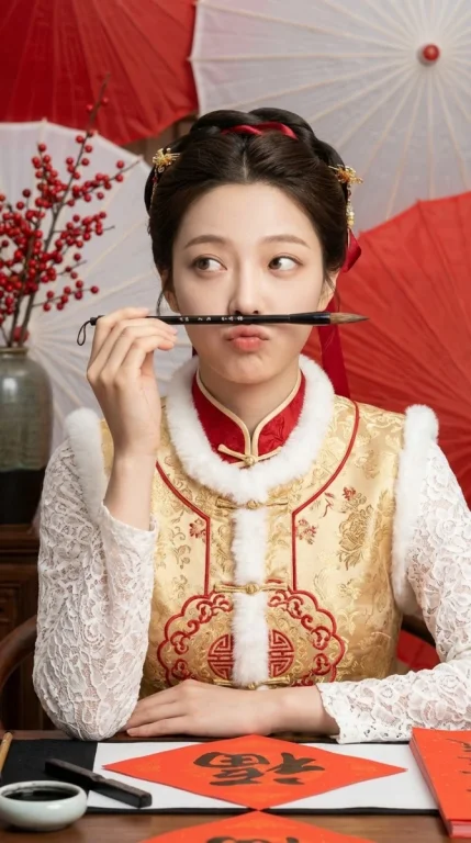 Spring Couplets — The Girl with a Brush Mustache