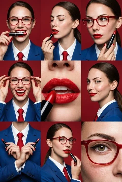 Lipstick Campaign 3×3 Beauty Grid