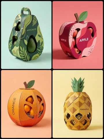 Fruit Packaging Design Concept — Nano Banana 2 AI Prompt: A high-quality professional product photography of a creative structural packagi...