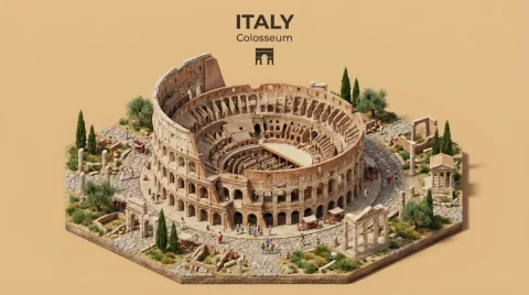 National Architecture Dioramas — Isometric 3D Miniature — Nano Banana 2 AI Prompt: Create an isometric miniature 3D diorama representing the iconic architecture of...