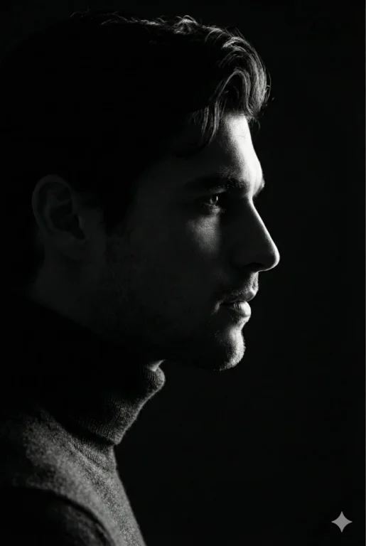 Low-Key Profile Portrait with Rim Lighting