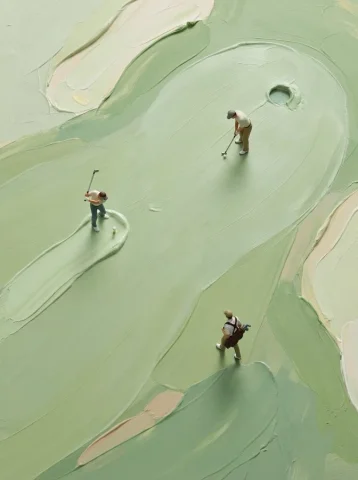 Surreal Sport on Abstract Field — Nano Banana 2 AI Prompt: Miniature Sport on Abstract Paint Surface. Tiny athletes interacting with surrea...