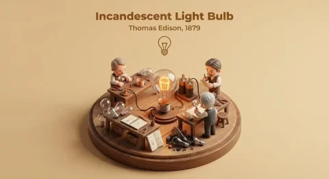 Invention Moment Isometric Diorama — Nano Banana 2 AI Prompt: Create a miniature 3D isometric diorama showing the invention of [INVENTION NAME...