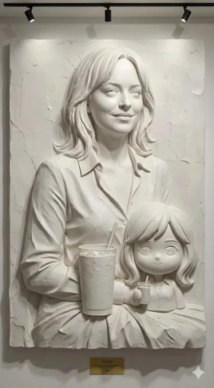 Plaster Relief Light Shadow Art