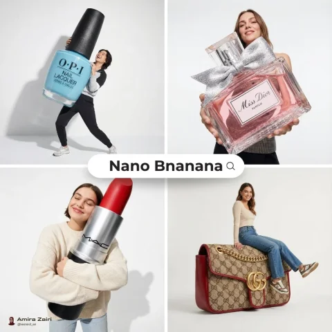 Fashion Playful Oversized Prop Editorial — Nano Banana 2 AI Prompt: [person], [pose], oversized product in the attached image as the main hero prop,...