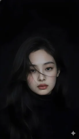 Moody Cinematic Portrait — Nano Banana 2 AI Prompt: Moody cinematic portrait of a young woman with clear fair skin and barely-there...