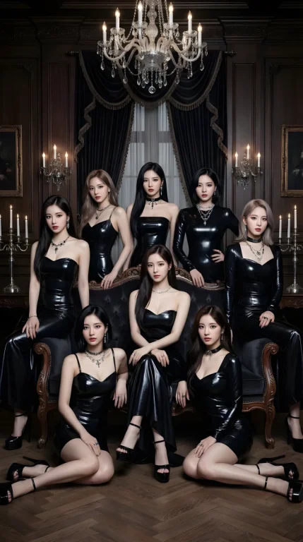 Gothic Glam K-pop Group Portrait