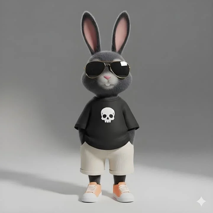 Street Style Cool Bunny 3D Figure