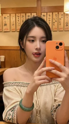 Izakaya Selfie Beauty — Nano Banana 2 AI Prompt: {"composition":{"layout":"Close-up selfie","perspective":"First-person, held by...