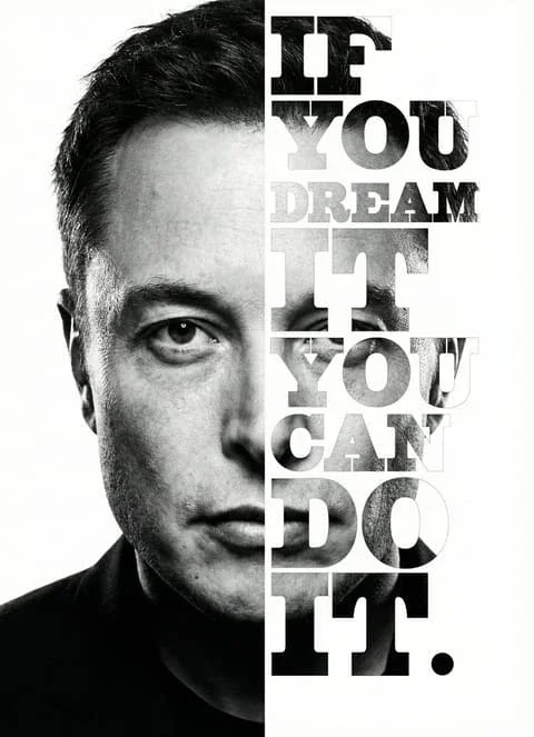 Musk Black White Dream Portrait