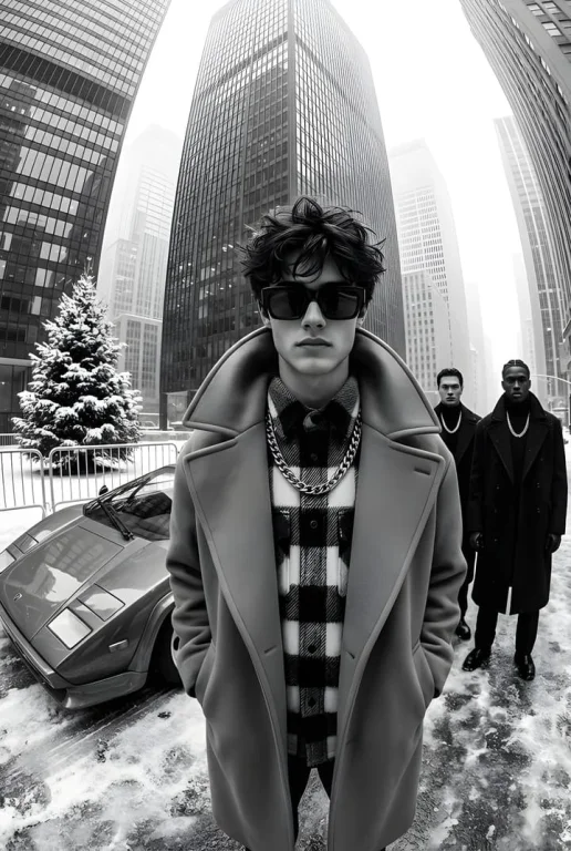 Snow City Black & White Street Fashion Editorial