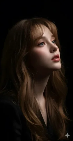 Cinematic Dark Portrait Girl — Nano Banana 2 AI Prompt: Use the attached reference image as the facial identity reference. Preserve the...
