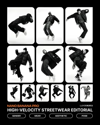Void Levitation Hype Editorial — Nano Banana 2 AI Prompt: {"aesthetic_lodestar": "cinematic luxury hypebeast editorial, strictly monochrom...