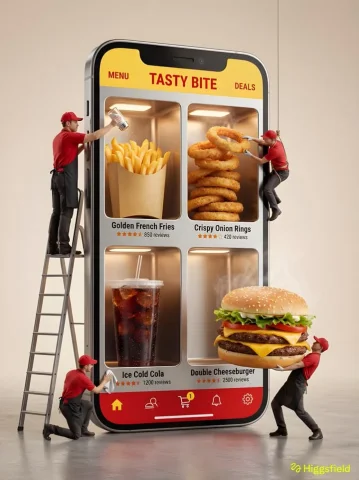 An Ultra-Realistic 3D Commercial Photo — Nano Banana 2 AI Prompt: A hyper-realistic 3D commercial photograph of a giant smartphone standing vertic...