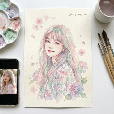 An Exquisitely Delicate Japanese Watercolor Illustration — Nano Banana 2 AI Prompt: Perfect composition, highest quality, 8K resolution, soft atmosphere, profession...