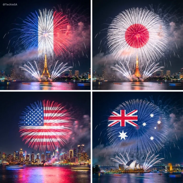 Nighttime Fireworks Display