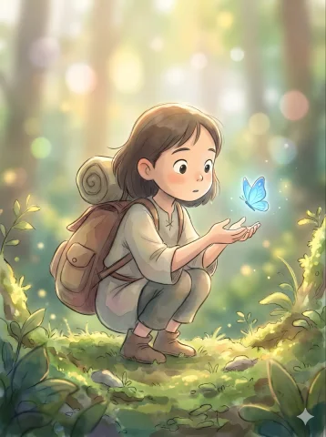 Modern Animation Concept Art Style — Nano Banana 2 AI Prompt: 现代动画概念美术风格。融合扎实的角色形体与吉卜力式唯美色调。 柔和且有粗细变化的...
