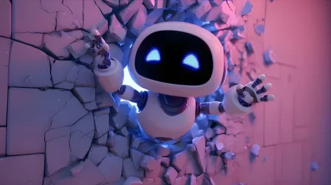 3D Cartoon Character Breaking Through a Wall — Nano Banana 2 AI Prompt: 3d cartoon of a happy [character] breaking down [type of wall or object] with [h...