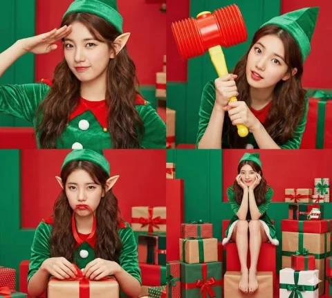Christmas Special - Christmas Elf — Nano Banana 2 AI Prompt: (杰作，最高画质，超细节，8k分辨率)。一张照片般逼真的4格分屏拼图，所有画面为同一...