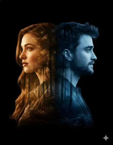 Cinematic Double Exposure Poster Design — Nano Banana 2 AI Prompt: A cinematic double-exposure portrait featuring a woman in profile on the left an...