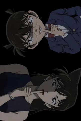 Kudo Shinichi and Mouri Ran — Nano Banana 2 AI Prompt: (masterpiece, best quality, highres:1.4), (official anime art source:1.3), (anim...