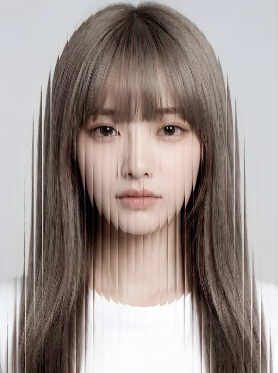 Advanced Fashion Portrait with Vertical Slice Distortion