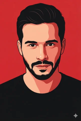 Modern Vector Poster Portrait — Nano Banana 2 AI Prompt: Generate a sleek digital artwork of me (use my uploaded face), designed in the s...