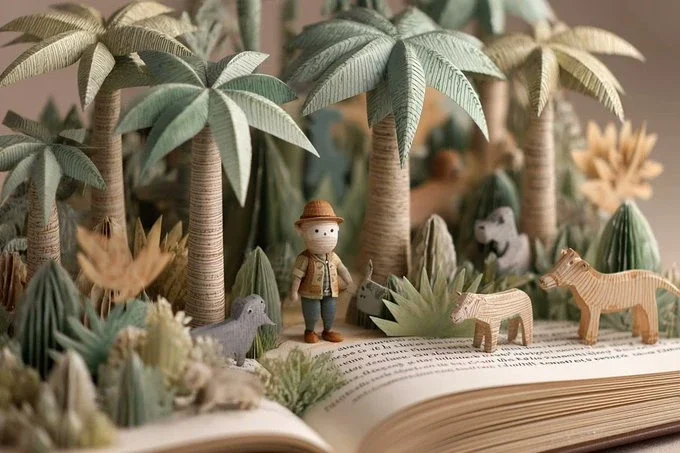 3D Pop-Up Book Illustration