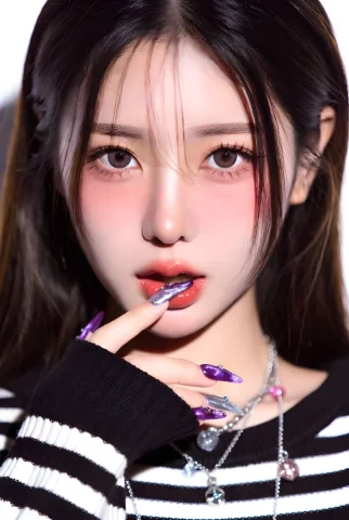 Extreme Close-up Portrait of a Young Woman — Nano Banana 2 AI Prompt: [Prompt] Ultra-close-up portrait of a stunning young East Asian woman with flawl...