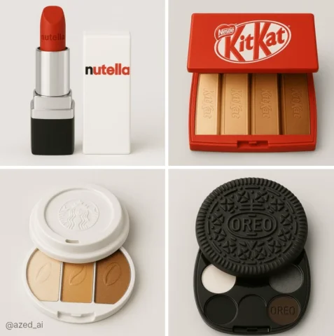 Beauty Brand in New Market — Nano Banana 2 AI Prompt: A product photography shot of a [PRODUCT] inspired by [FOOD BRAND], placed again...