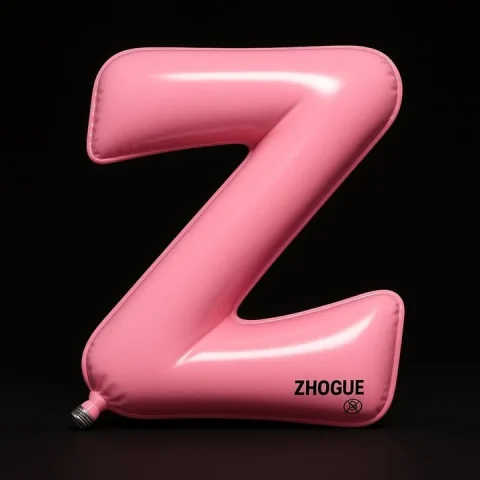 Custom Balloons — Nano Banana 2 AI Prompt: A hyper-realistic 3D installation art piece: The letter Z is designed as an infl...