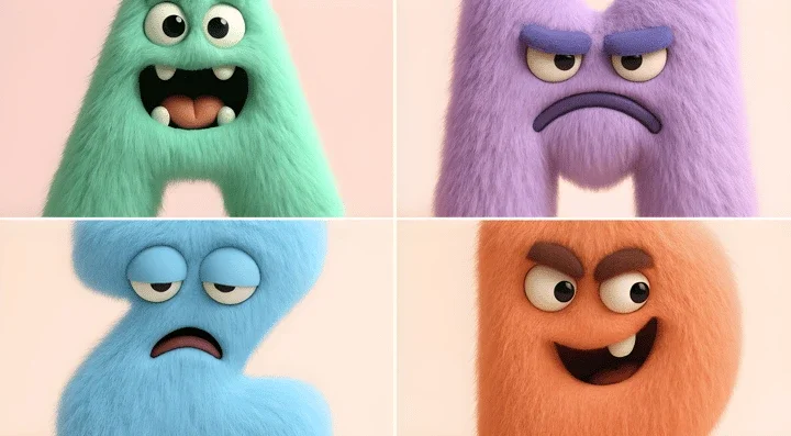 Playful Fuzzy Letters