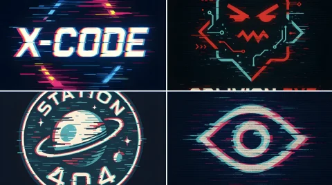 Glitch Vector Logo Style — Nano Banana 2 AI Prompt: A bold vector logo design in glitch art style, featuring distorted typography wi...