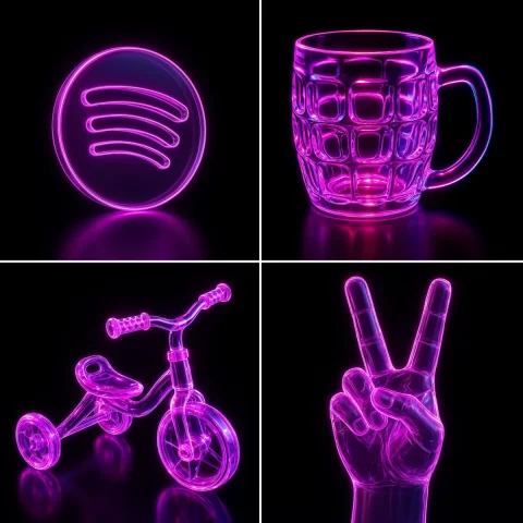 Neon Glass Glow — Nano Banana 2 AI Prompt: Recreate this image using the parameters from the JSON provided. { "name": "Ne...