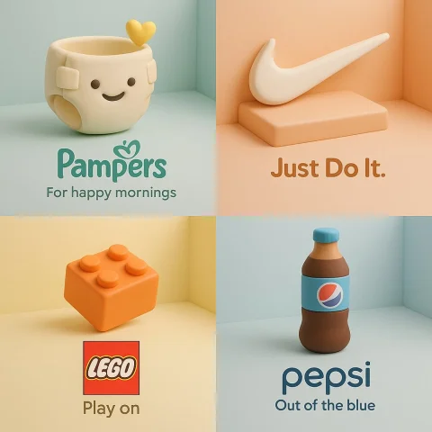 3D Cartoon Sculpture Style — Nano Banana 2 AI Prompt: a soft 3D cartoon-style sculpture of [brand product], made of smooth clay-like t...