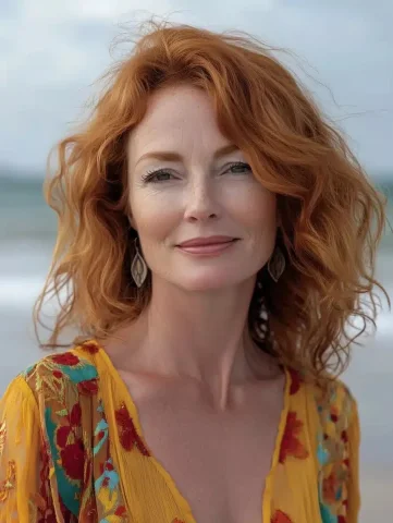 Irish Goddess Beach Portrait — Midjourney v6 AI Prompt: 2020s National Geographic, intricate facial beauty, awe inspiringly pretty face,...