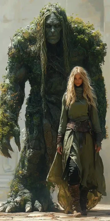 Elven Warrior with Golem