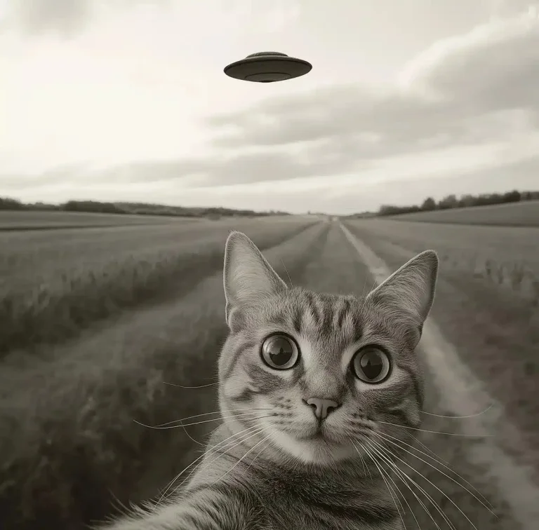 Cat Selfie with Saucer