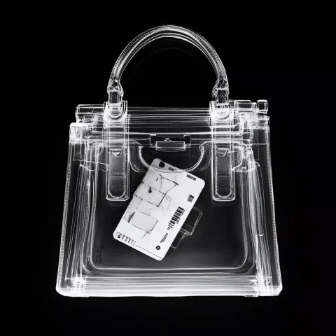 Monochrome X-Ray Bag Contents — Midjourney v6 AI Prompt: fendi baguette mini bag. x-ray scan with old cell phone, metro card, and crumple...