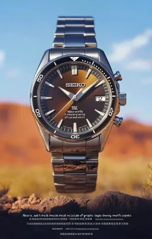 Seiko ITION Abara Ad — Midjourney v6 AI Prompt: A high-resolution, print-quality advertisement for Seiko's "ITION Abara" smartwa...