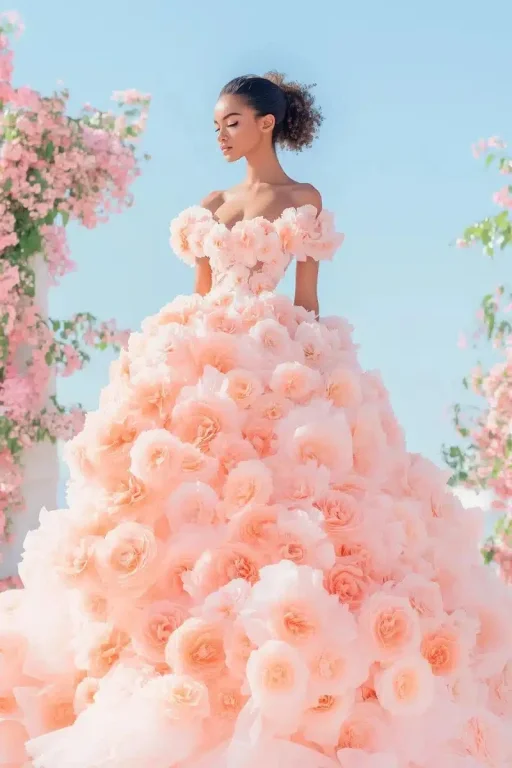 Floral Fashion Model Portrait