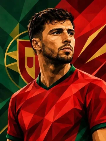 Low Poly Football Player Illustration — Nano Banana 2 AI Prompt: Ultra-detailed low poly digital portrait illustration of a young professional fo...