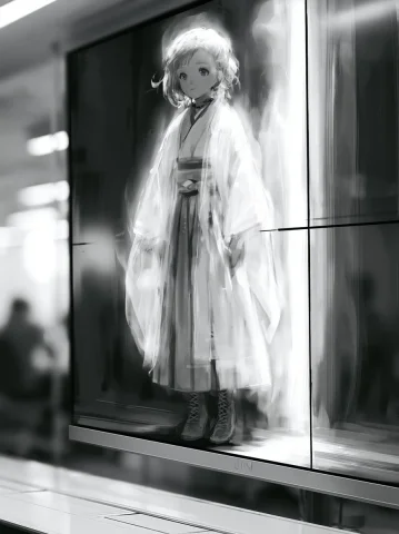 Social Media Post - Taisho Era Girl Remote Work Presentation — Nano Banana 2 AI Prompt: A Taisho-era romantic girl presenting the benefits of remote work in a remote me...