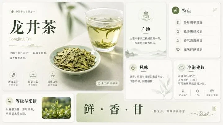 Infographic / Edu Visual - Longjing Tea Infographic Poster