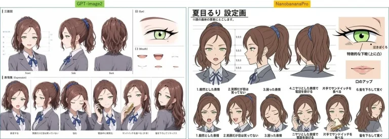 Game Asset - Anime Character Sheet Comparison