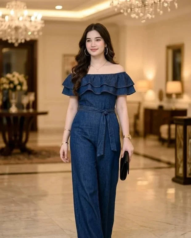 Luxury Hotel Denim Jumpsuit Portrait