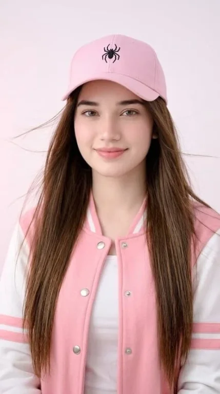 Pink Cap Portrait With Privacy Block
