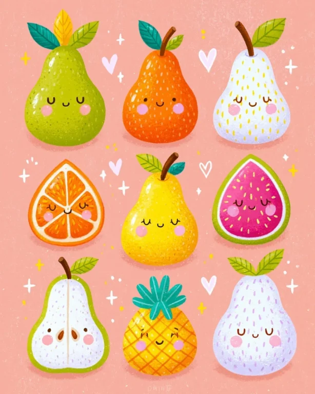 Retro Watercolor Pear Collection